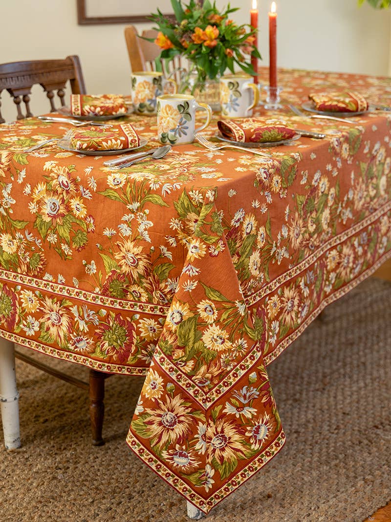 Marguerite Tablecloth - Rust: 60x90