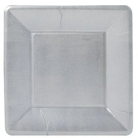 DESSERT PAPER PLATE SILVER LEAF SQ