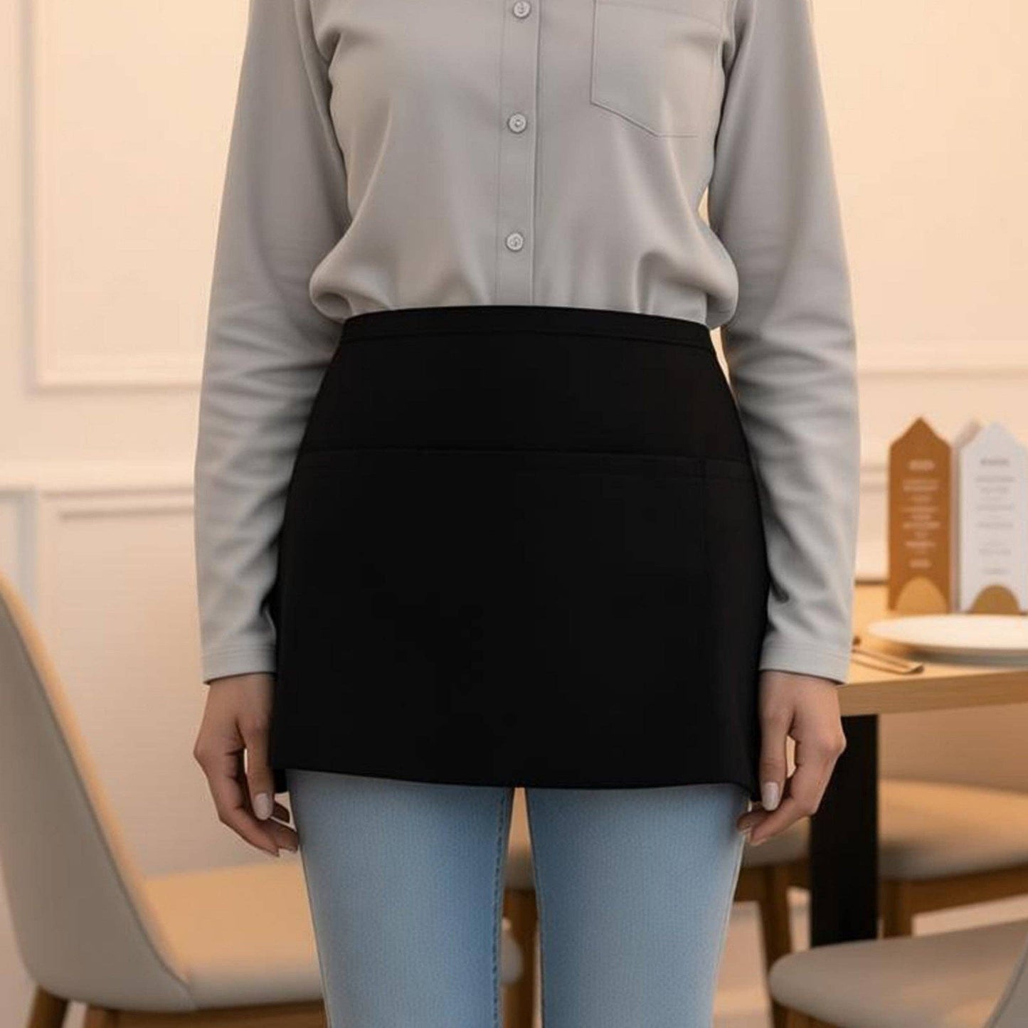 WAIST HALF APRON W/ POCKETS
