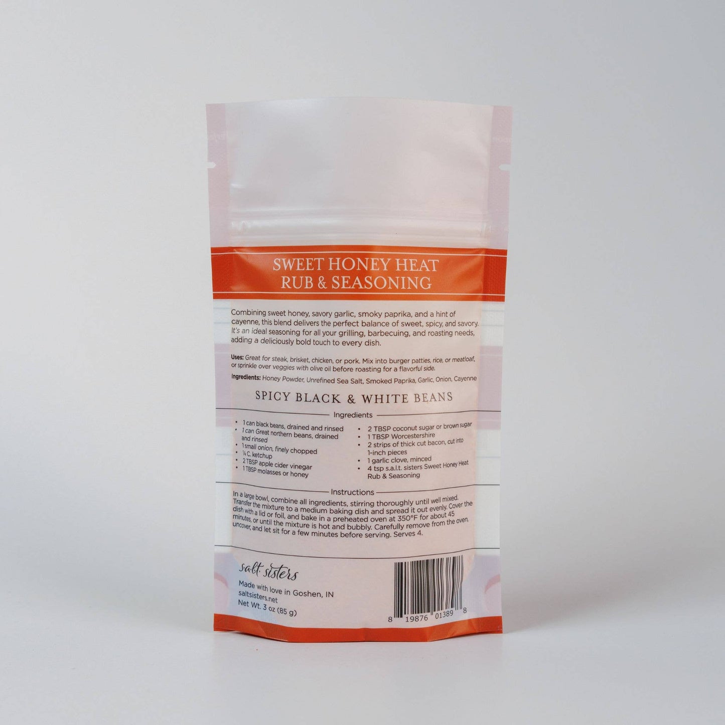 SALT SISTERS SWEET HONEY HEAT RUB 3 OZ