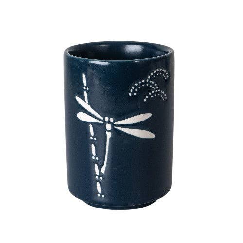 DRAGONFLY TEA CUP REACTIVE GLAZE 10 fl oz