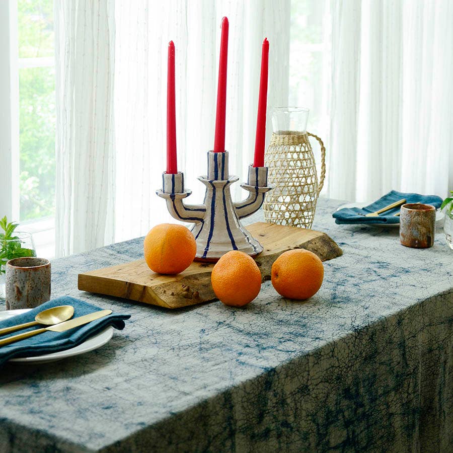 ORGANIC TABLE LINENS NATURALLY HAND DYED TABLE CLOTH | PAROS: 56"X84"
