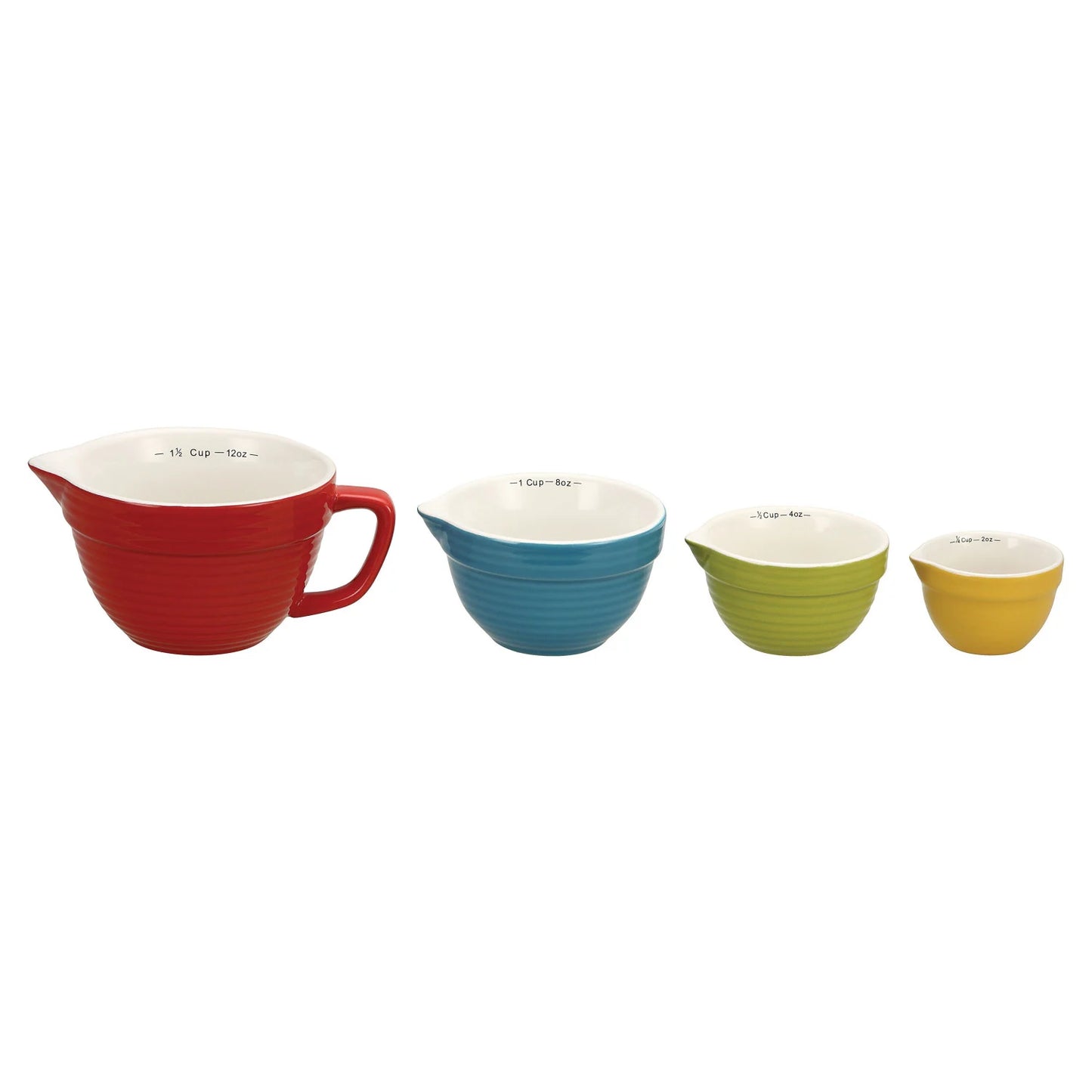 CERAMIC BATTER BOWL MEASURING CUPS/ SET OF 4