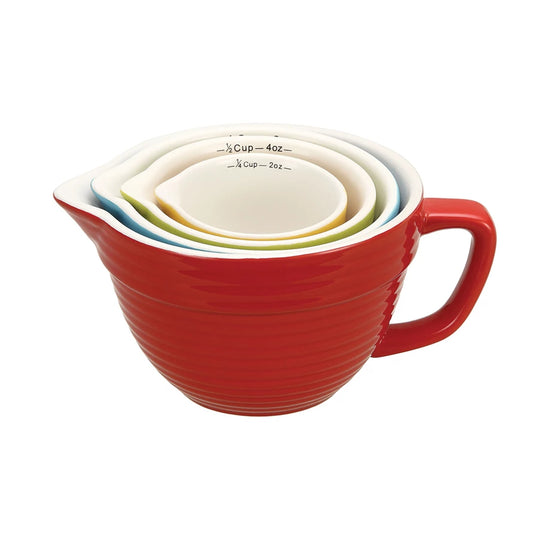 CERAMIC BATTER BOWL MEASURING CUPS/ SET OF 4