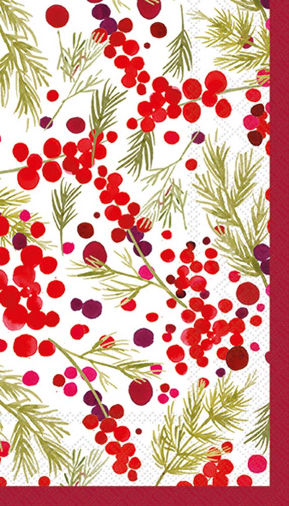 GUEST TOWEL MERRY BERRIES 16-PACK