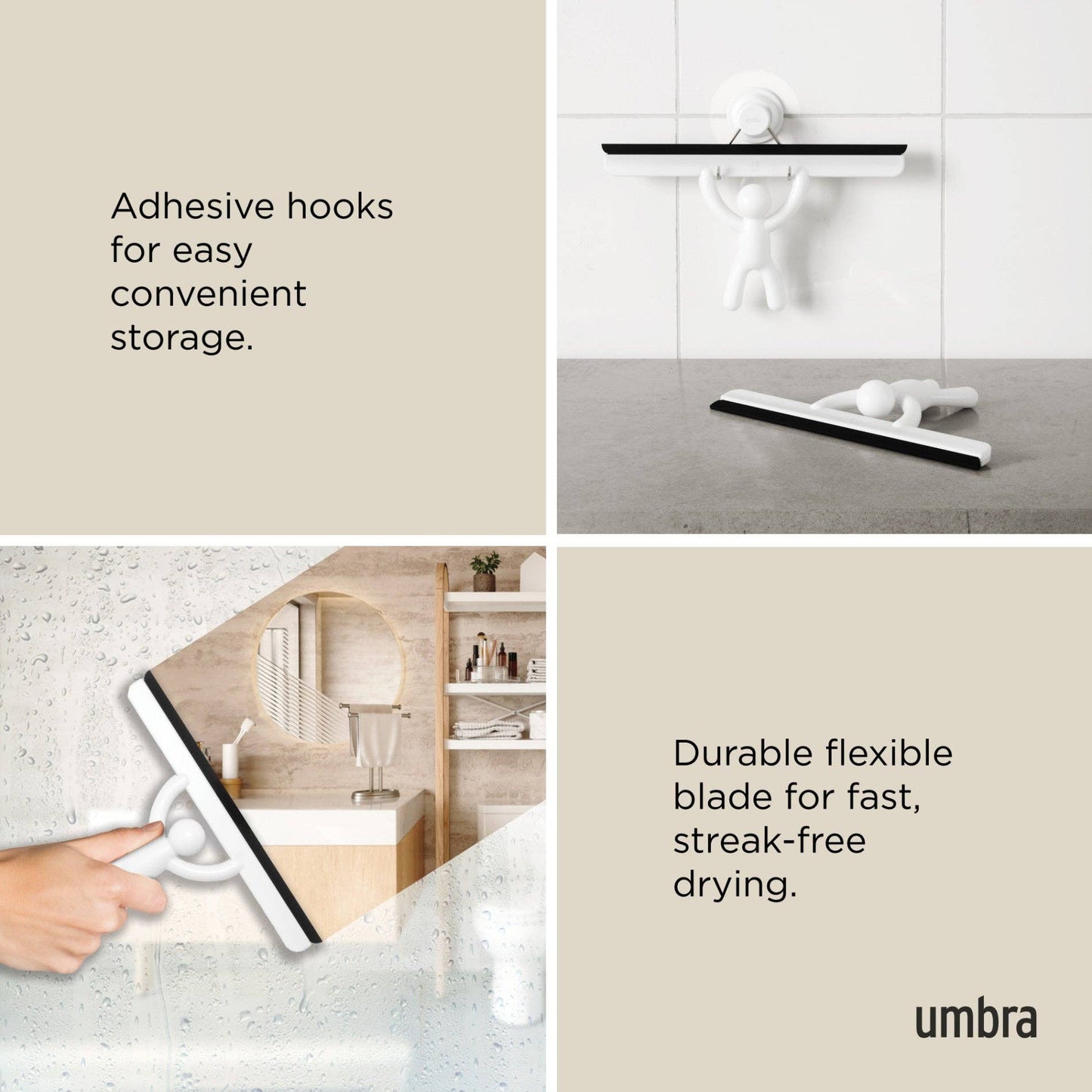 BUDDY ADHESIVE SQUEEGEE: WHITE