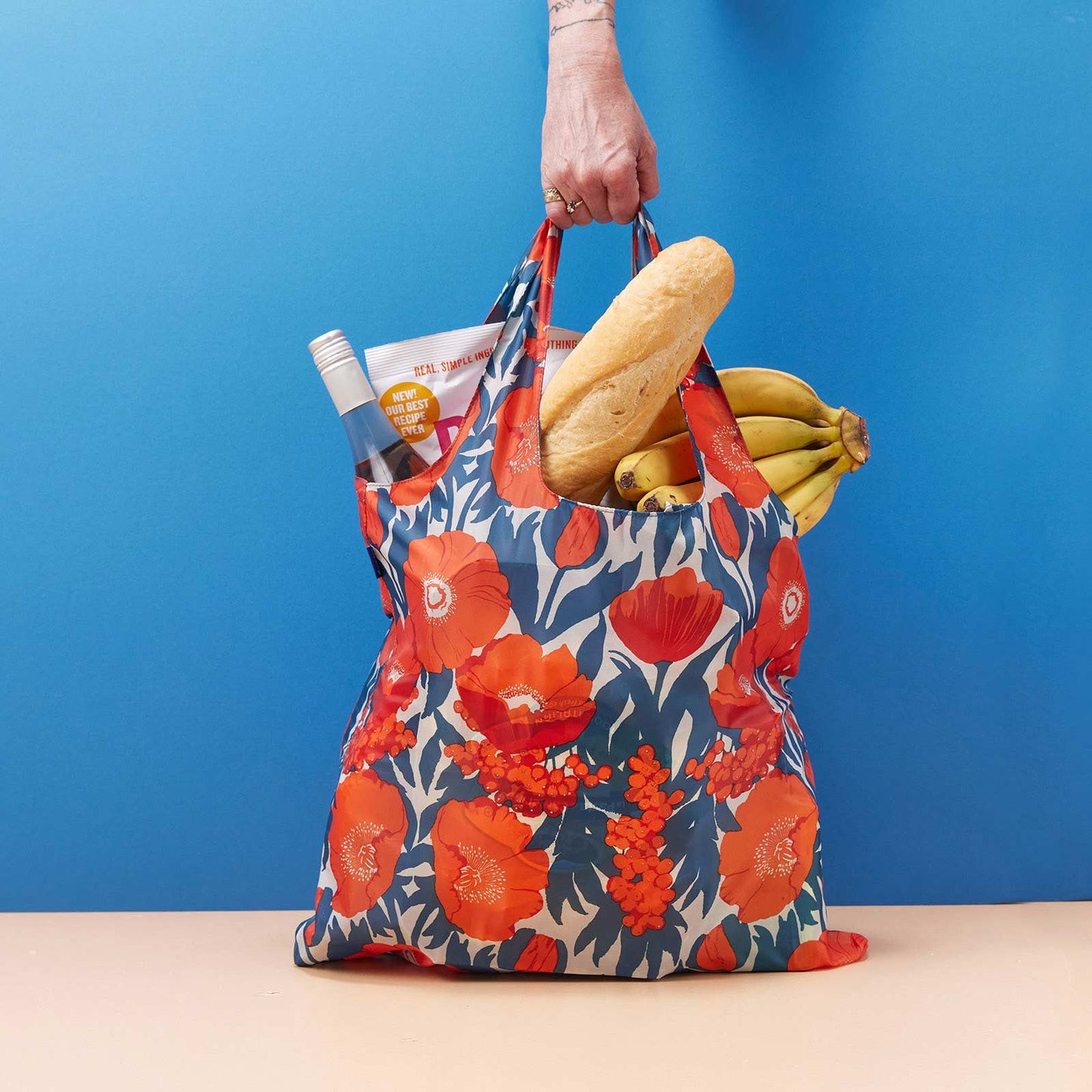 ICELANDIC POPPIES BLU BAG REUSABLE SHOPPER TOTE