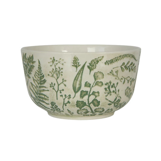 STONEWARE BOWL HAND STAMPED EMBOSSED 4.5"