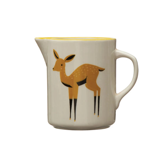 STONEWARE CREAMER W/ DEER
