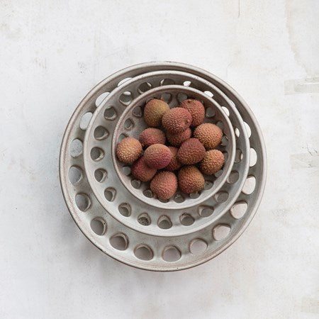 STONEWARE BASKET BOWL GLAZE
