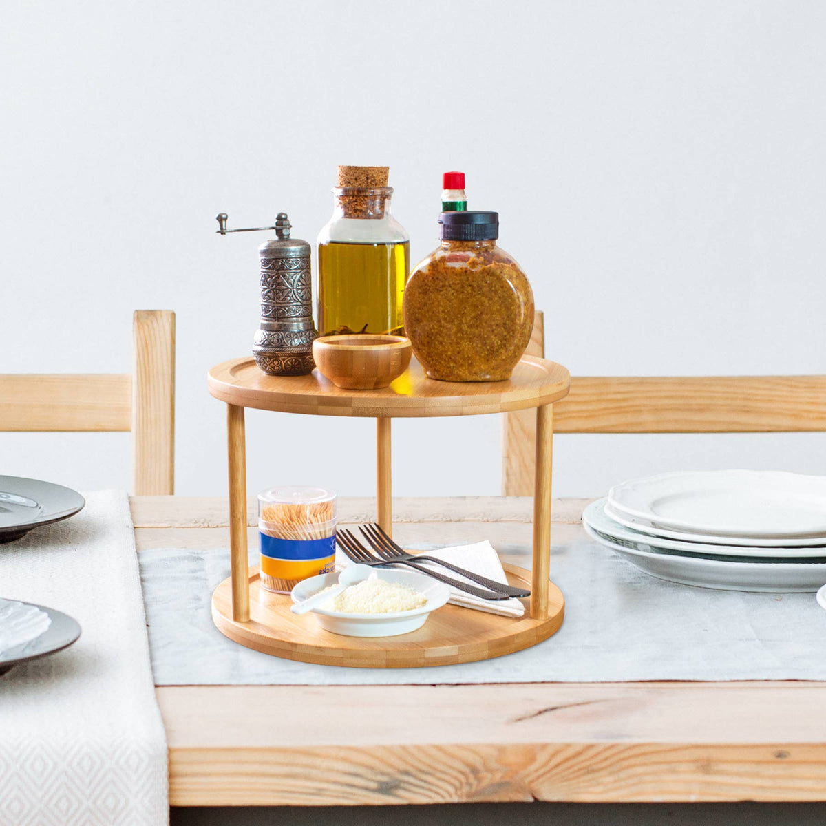 TB HOME TWO-TIER LAZY SUSAN TURNTABLE
