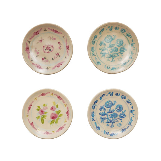 STONEWARE PLATE W/ FLORAL PATTERN