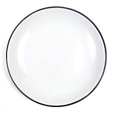 ENAMEL DINNER PLATE WITH BLACK RIM