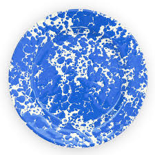 ENAMEL SALAD PLATE BLUE SPLATTER