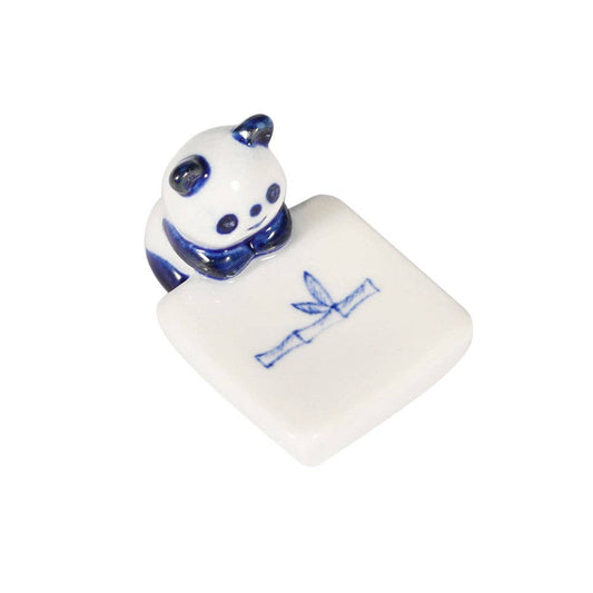 Panda and Bamboo Porcelain Chopsticks Rest 1.75"L