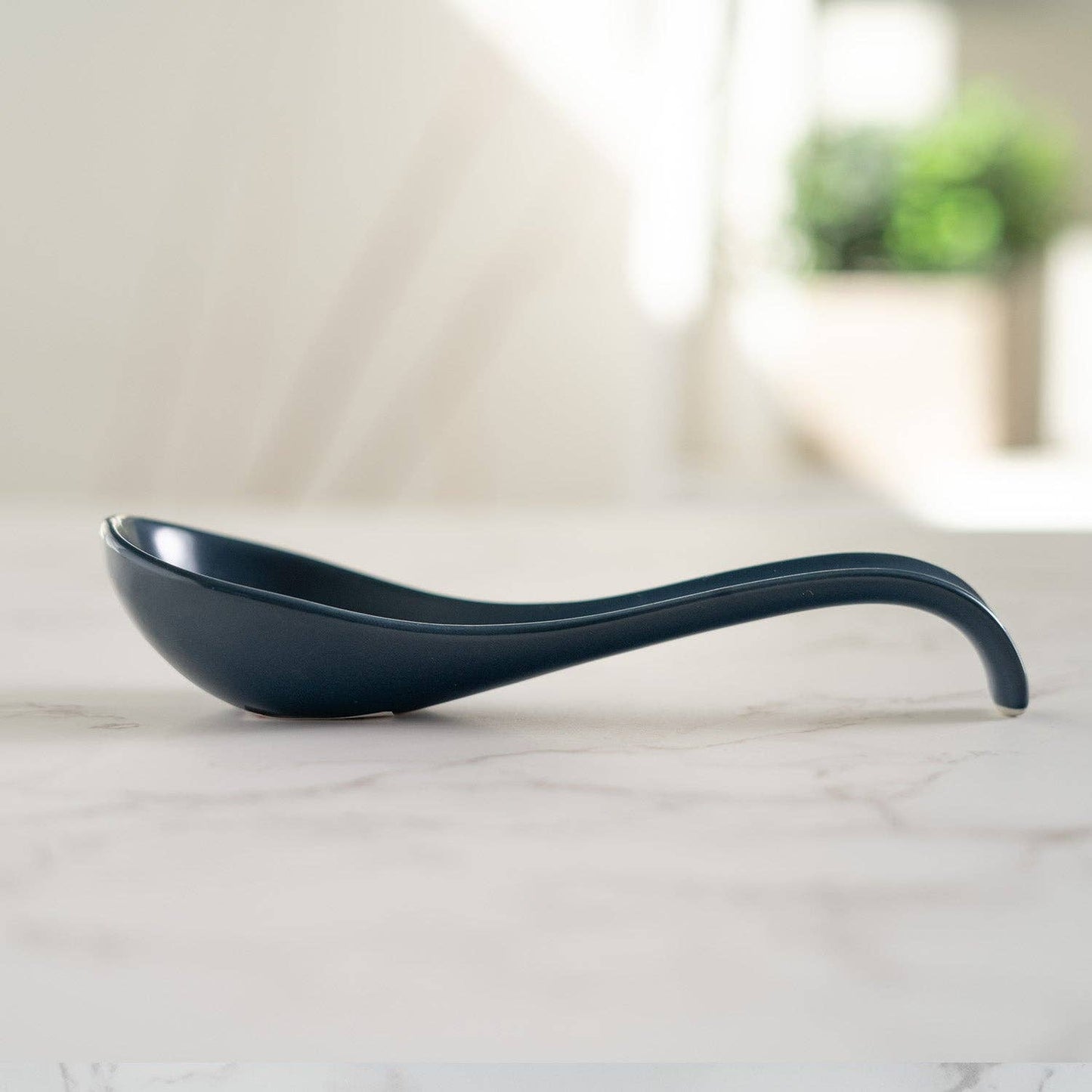 ASIAN PORCELAIN SOUP SPOON NAVY