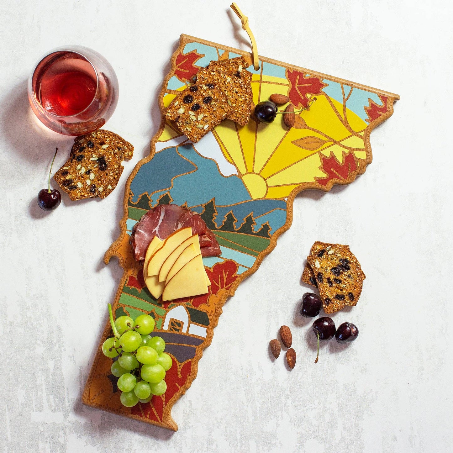 VERMONT CUTTING BOARD WITH ARTWORK BY SUMMER STOKES