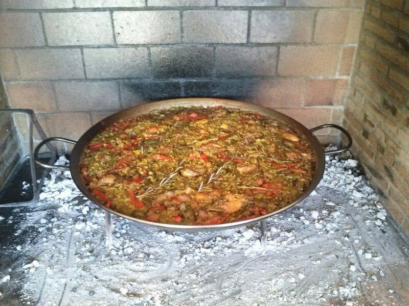 VAELLO Paella Pan Polished Steel 15"