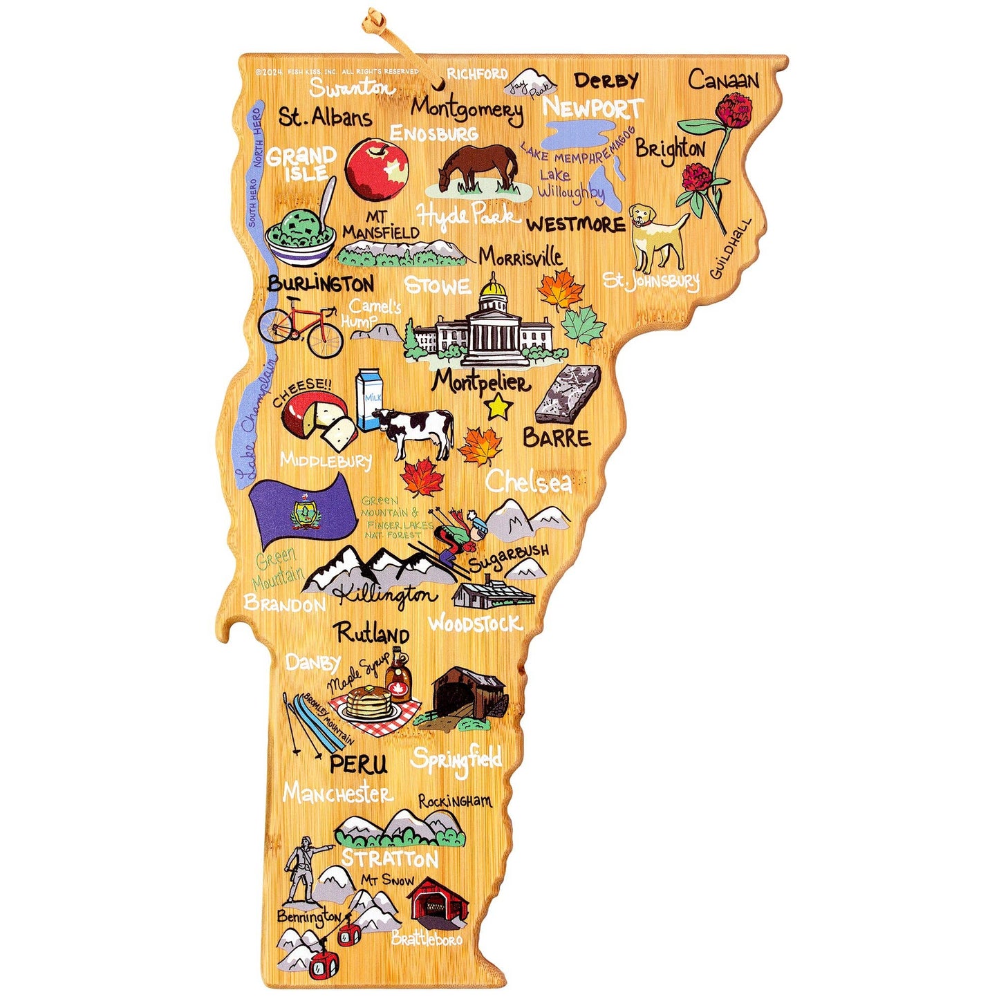 VERMONT CUTTING BOARD ARTWORK BY FISH KISS