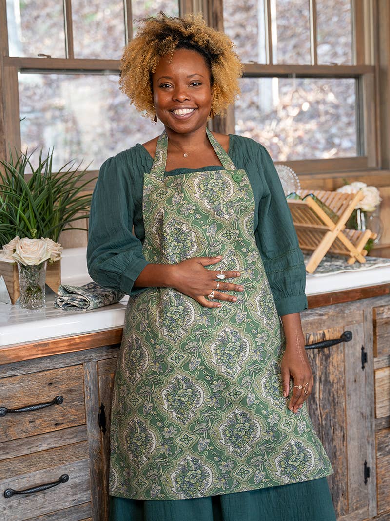 Timeless Tapestry Chef Apron - Green: Regular