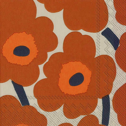 COCKTAIL NAPKINS MARIMEKKO UNIKKO TERRACOTTA 20-PACK