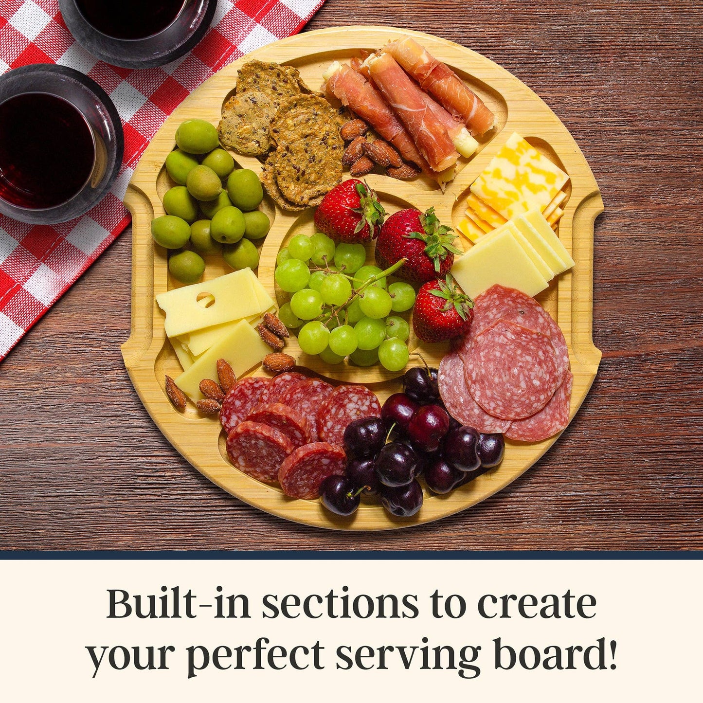 Round Charcuterie Board w/ Locking Lid