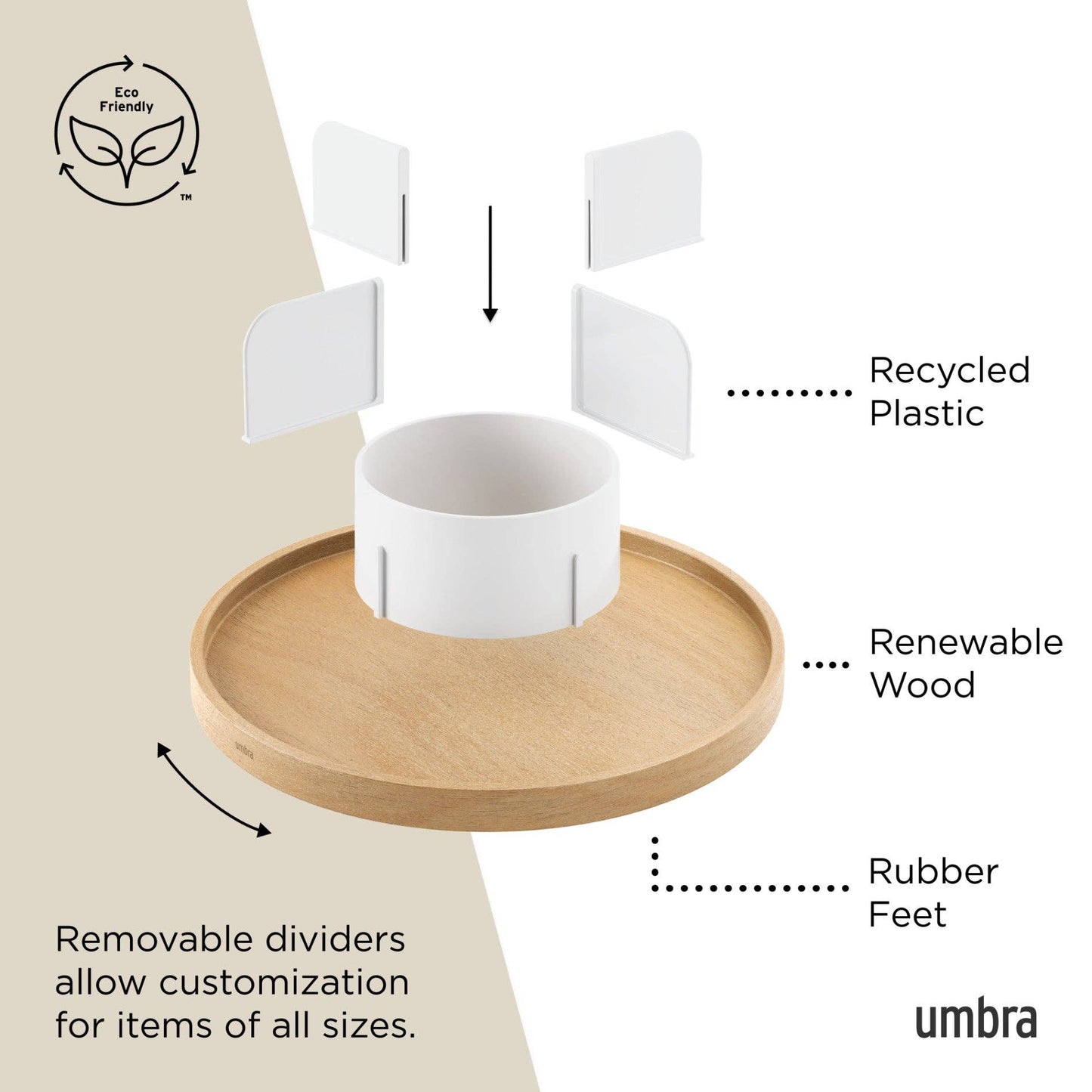 BELLWOOD LAZY SUSAN: WHITE-NATURAL