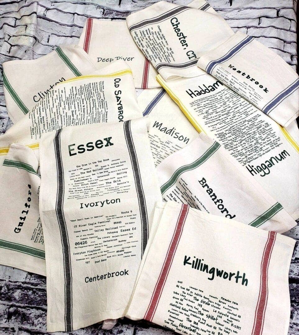 MANCHESTER VT TEA TOWEL GREEN