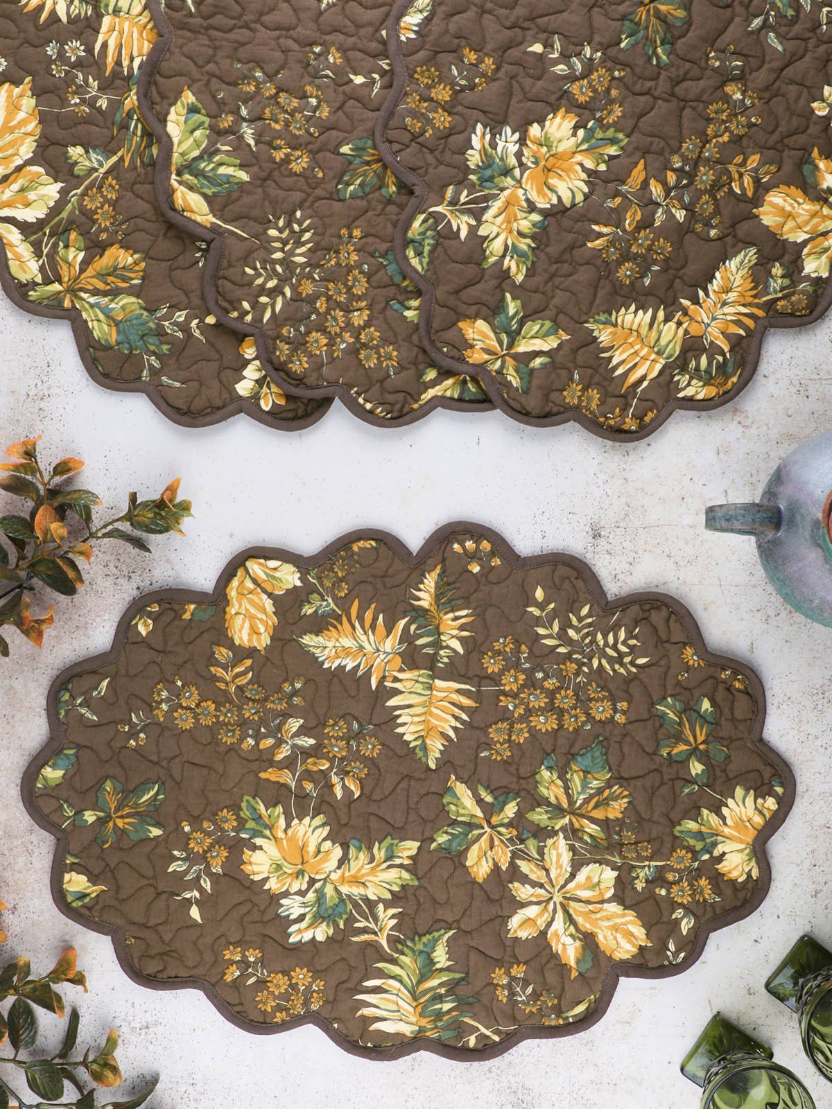 ADIRONDAK QUILTED PLACEMATS CHOCOLATE