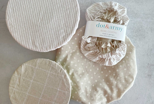 DOT & ARMY BOWL COVERS SET OF 3