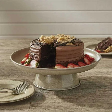 ENAMELWARE CAKE PEDESTAL SANDSTONE