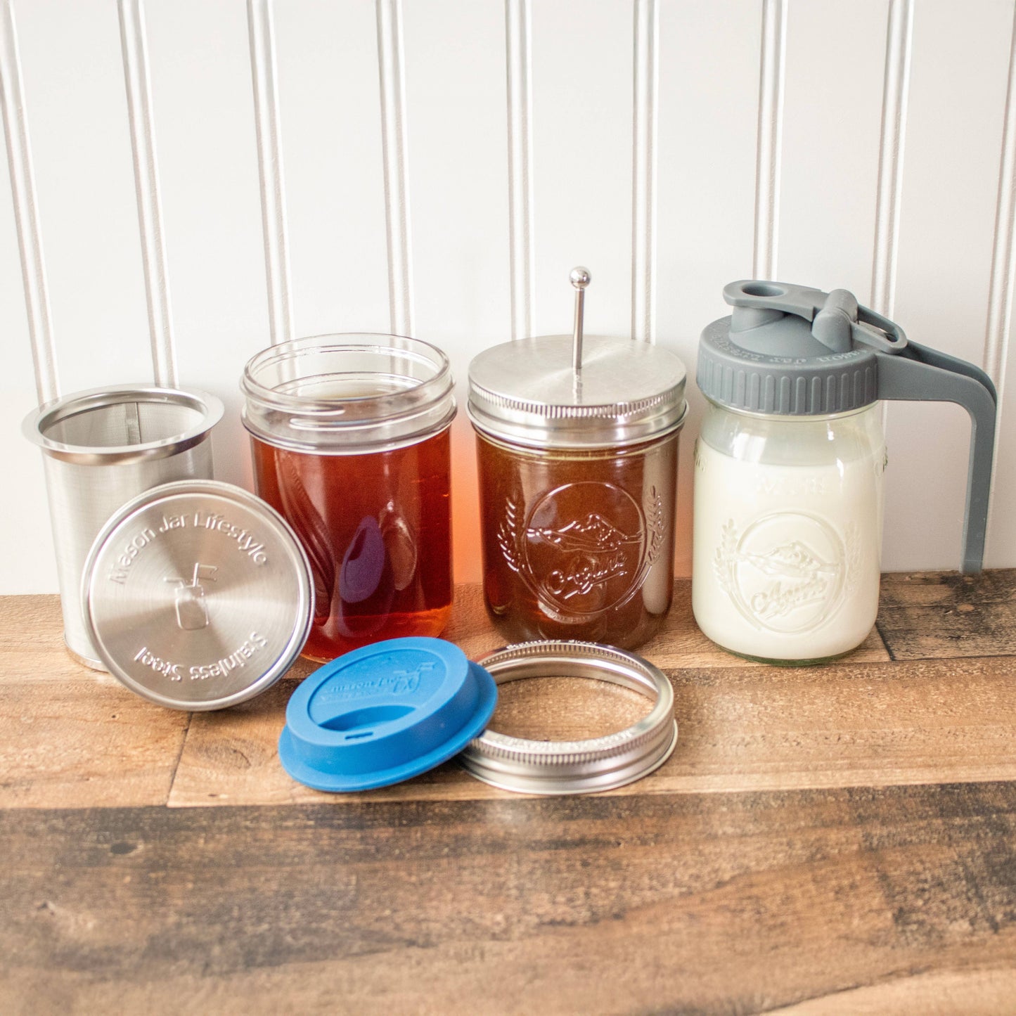 Honey Dipper Stainless Steel Lid for Mason Jars: Regular Mouth