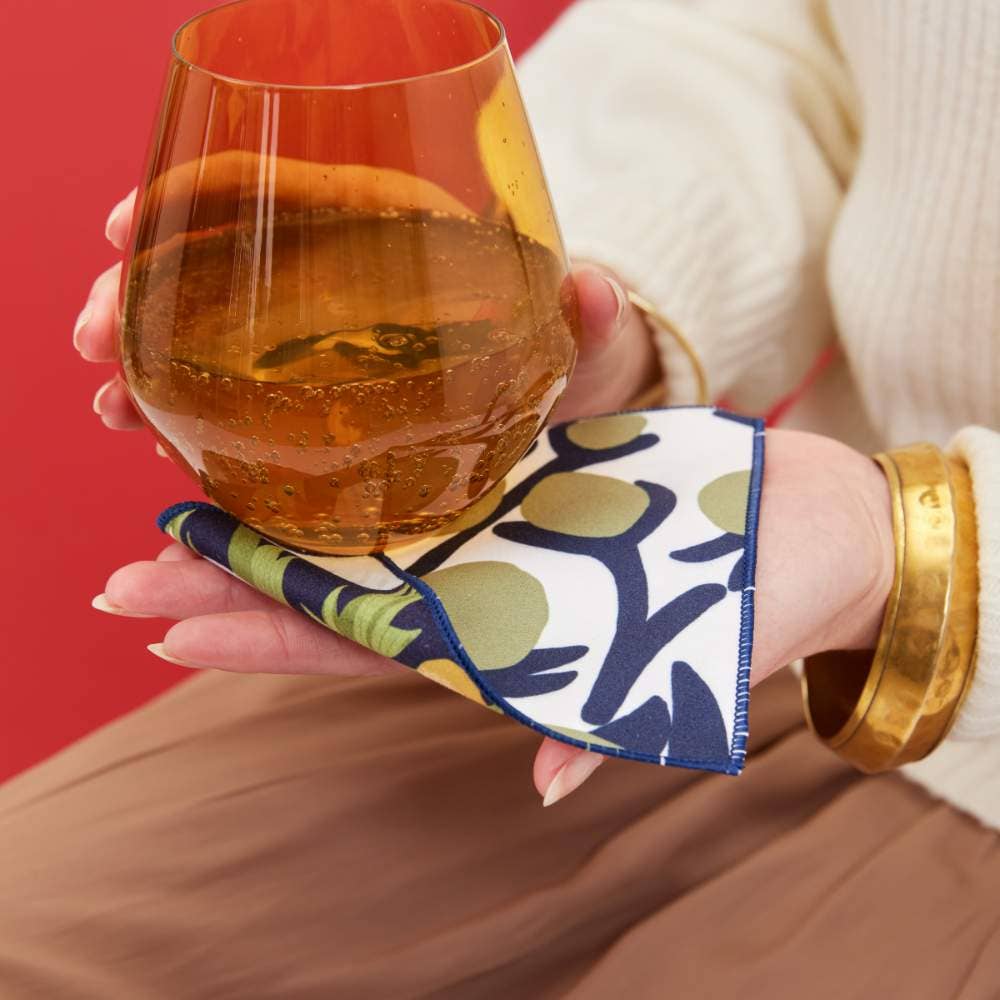 ANEMONE POPPY REUSABLE ECO COCKTAIL NAPKINS, SET OF 8