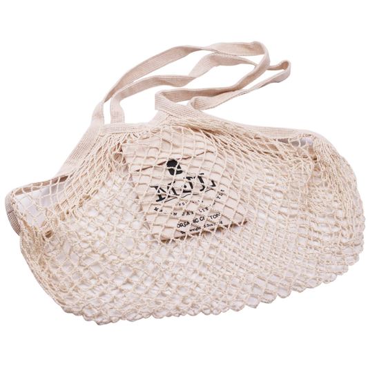ORGANIC COTTON STRING TOTE BAG WITH POCKET