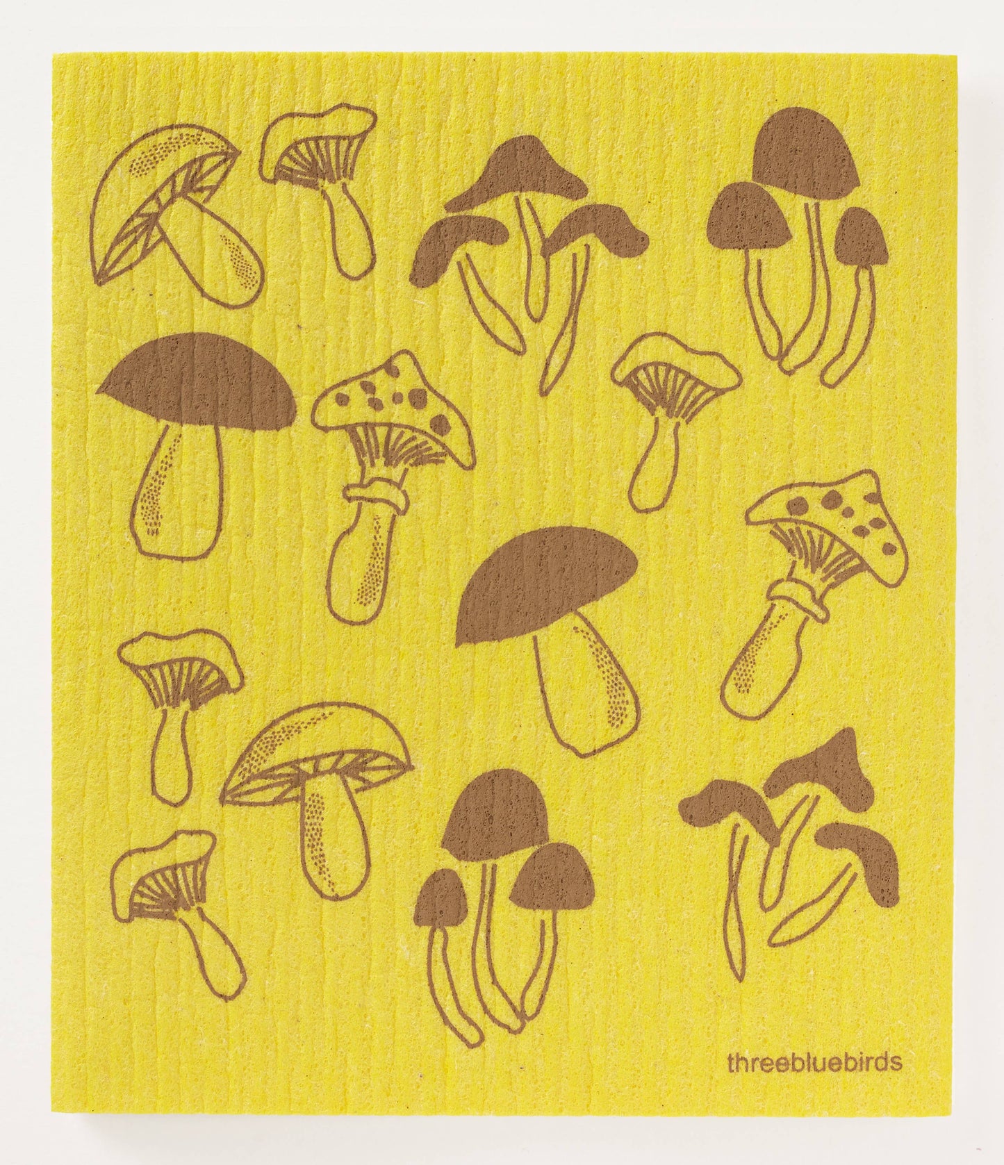 FUNGI ON YELLOW SWEDISH DISHCLOTH