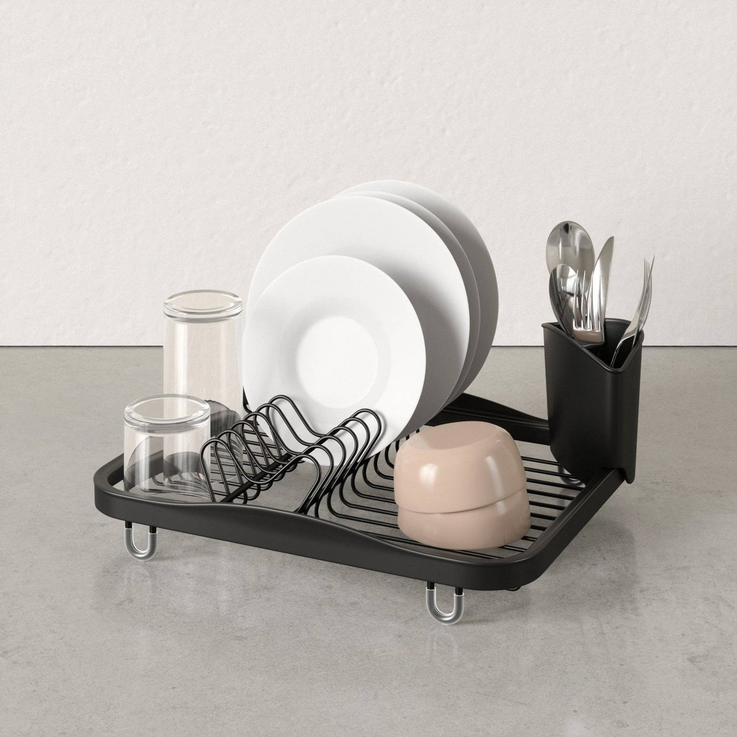SINKIN DISH RACK: WHITE-NICKEL