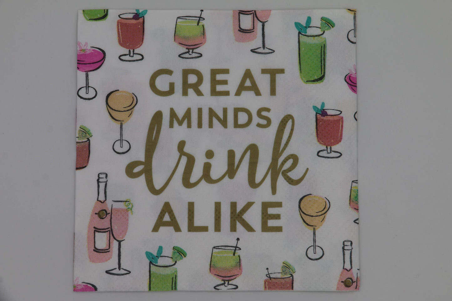FUNNY COCKTAIL NAPKINS | GREAT MINDS DRINK ALIKE - 20CT