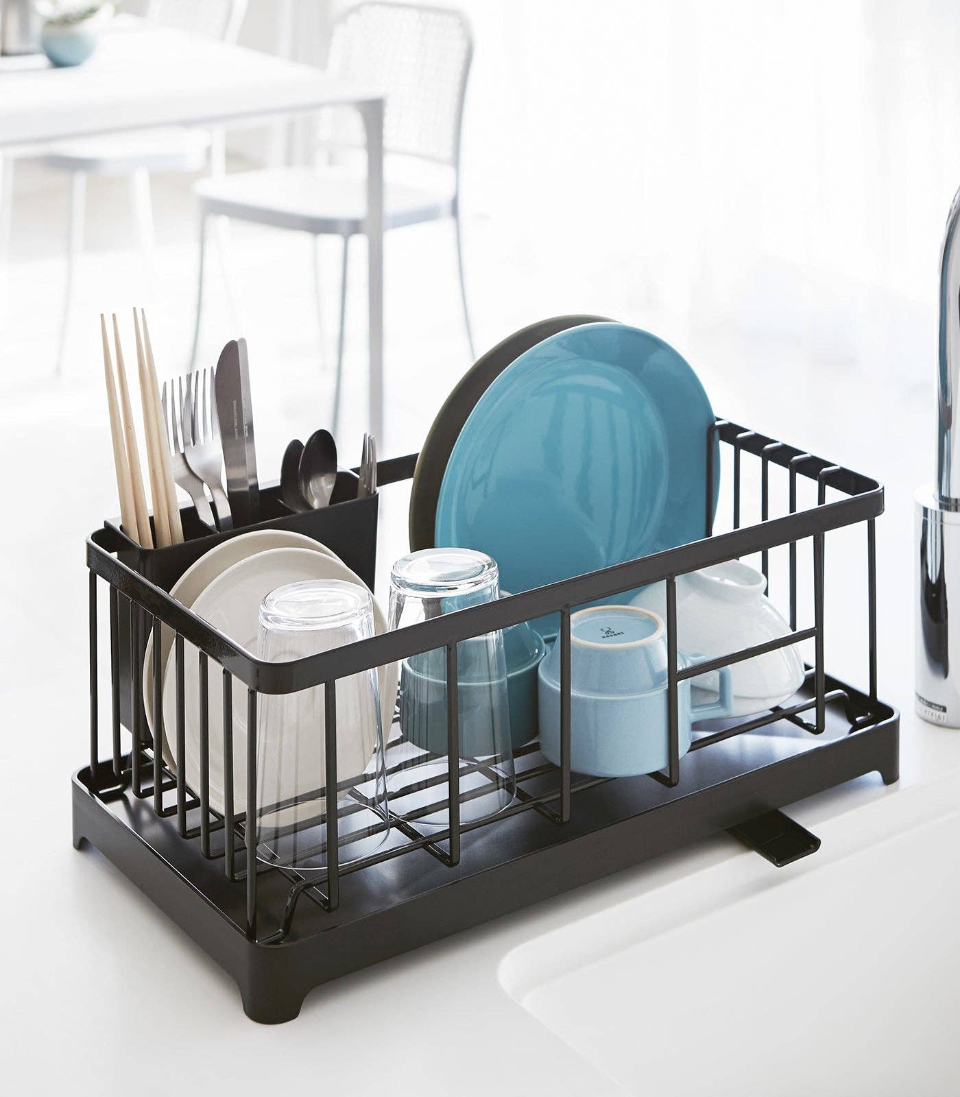 TOWER WIRE DISH RACK - STEEL: BLACK