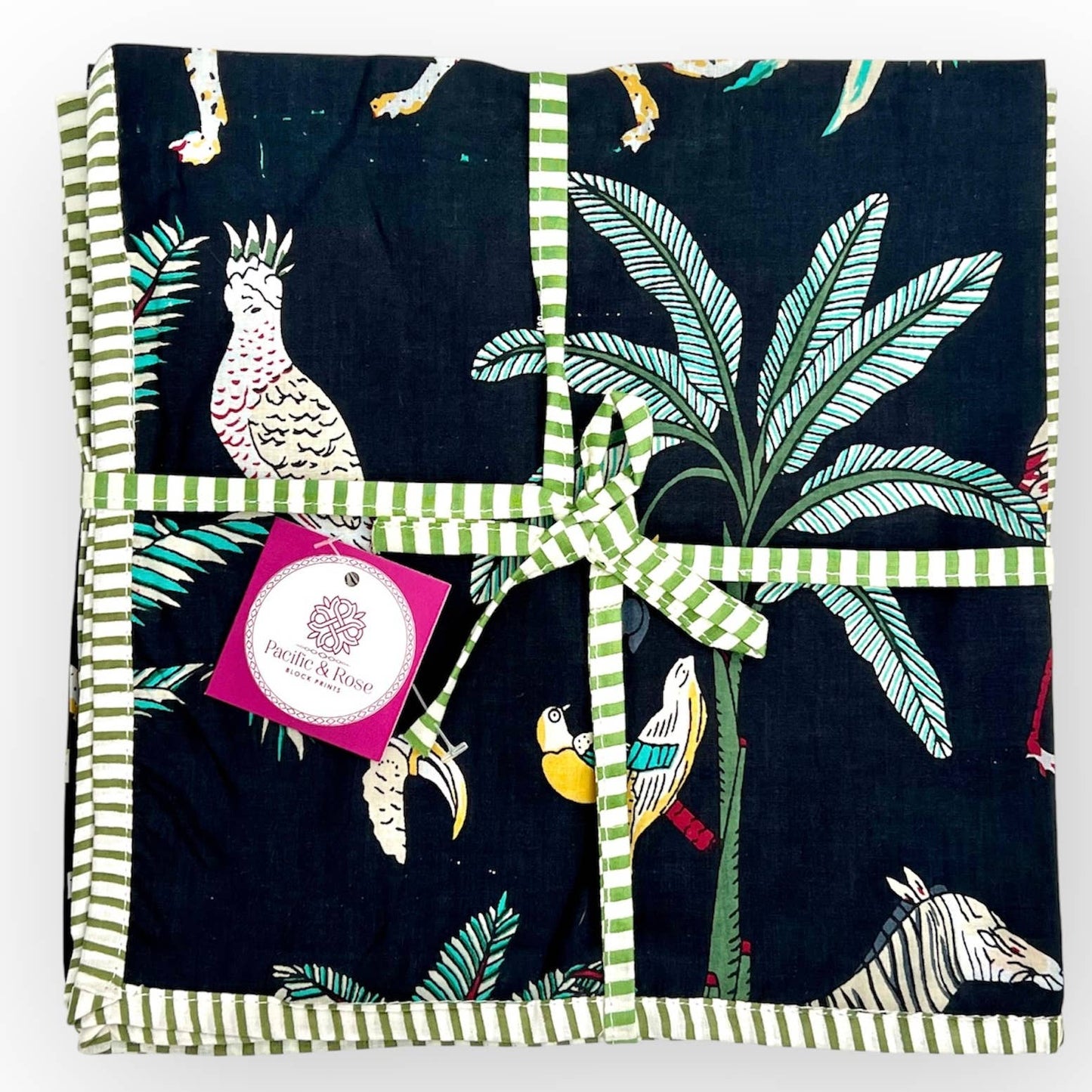 NAPKINS JUNGLE BLACK SET/4