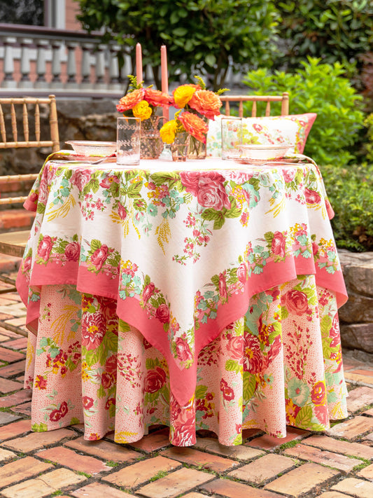 APRIL CORNELL TABLECLOTH MARION CORAL 54x54"