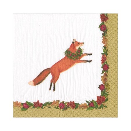 COCKTAIL NAPKIN LEAPING FOX