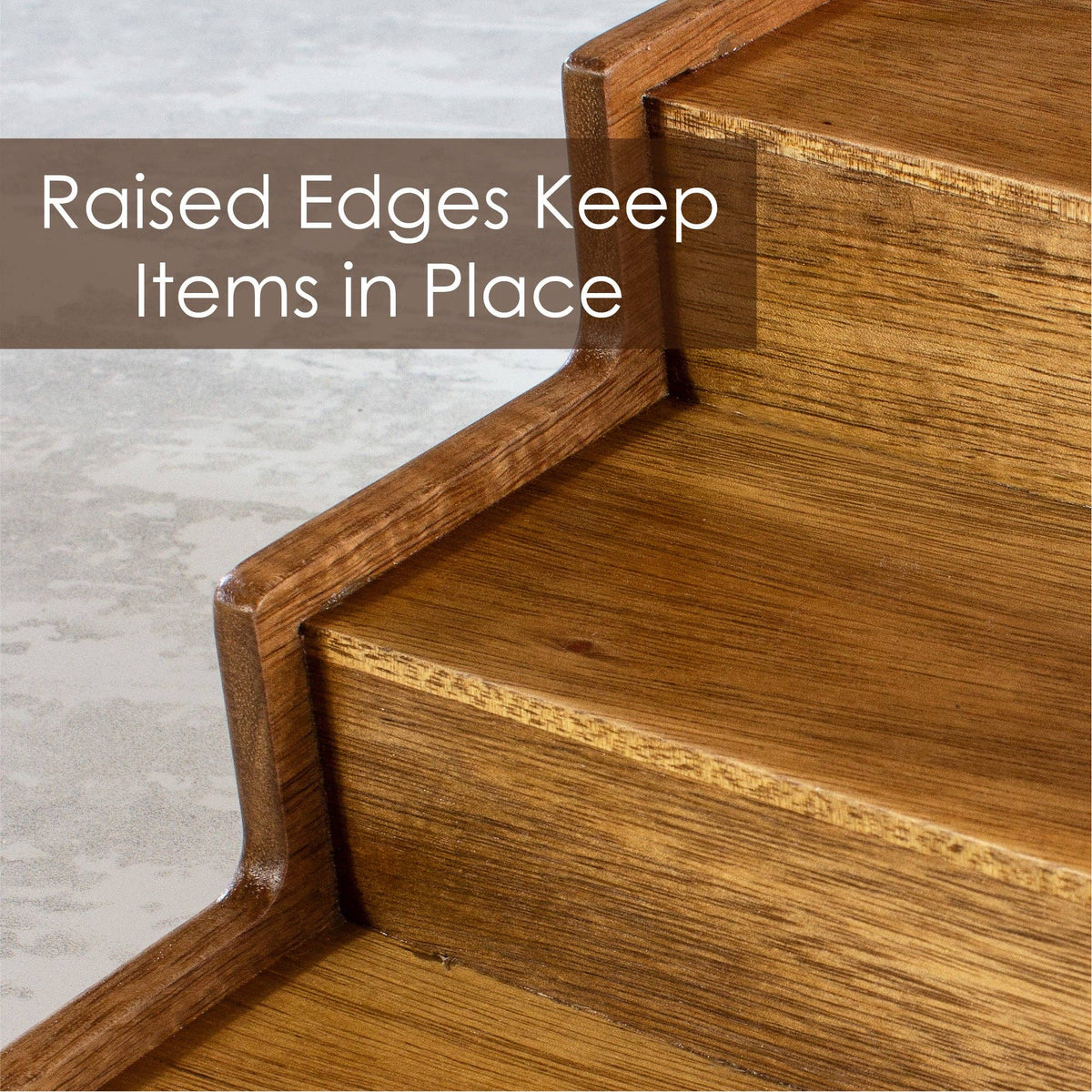 TB Home® Acacia Wood 3-Tier Expandable Spice Rack