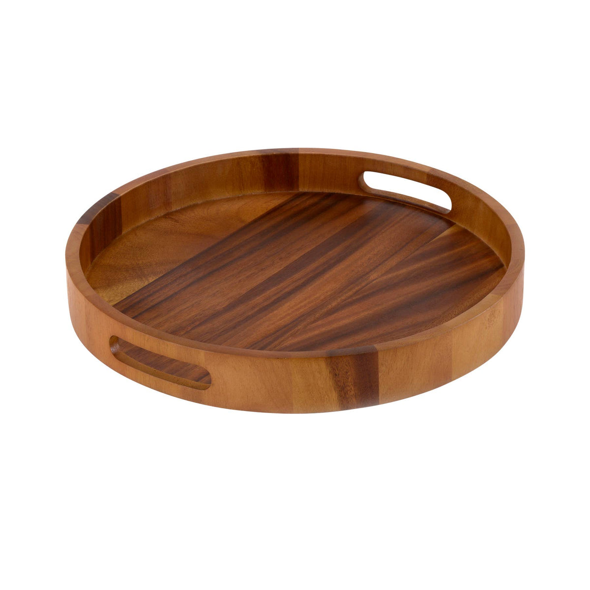 ACACIA WOOD ROUND SERVING TRAY 15"