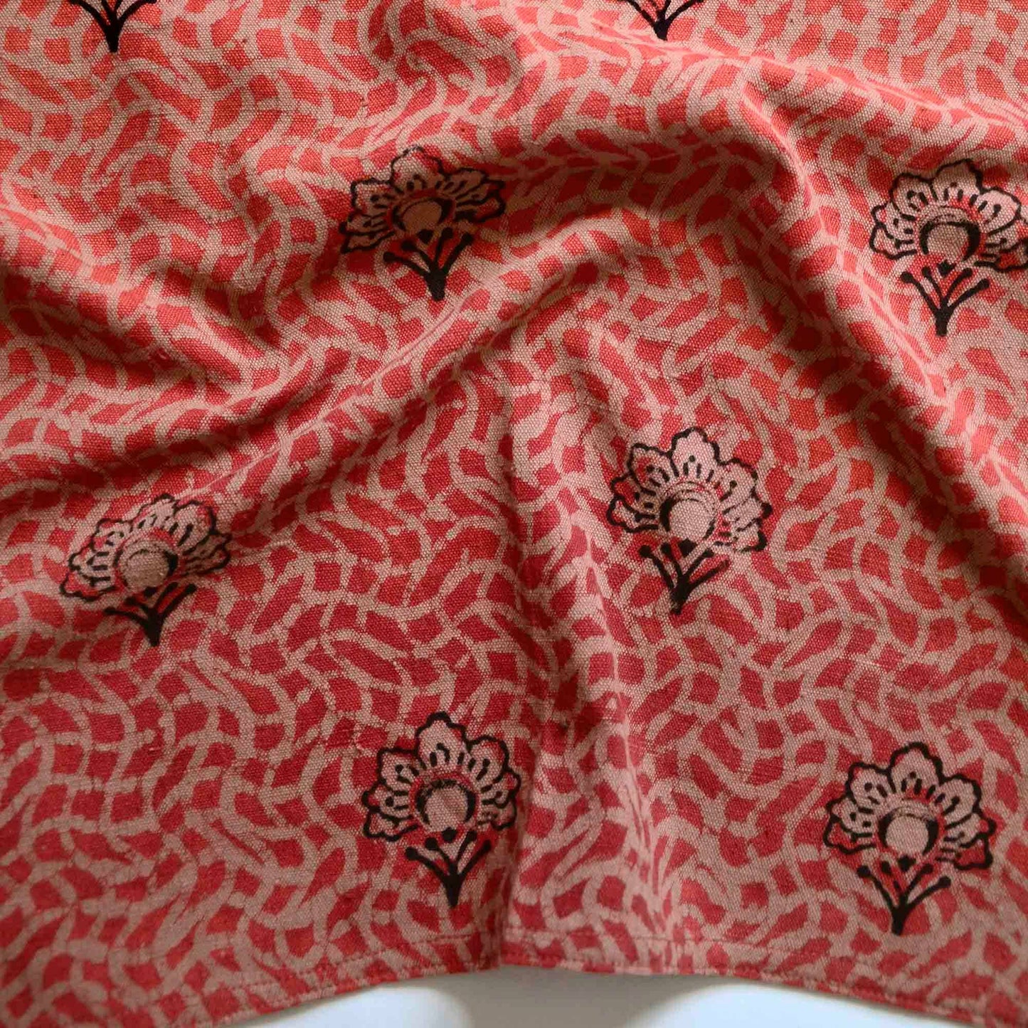 Floral Cloth Napkins, Block Printed, Organic Cotton | Omelia
