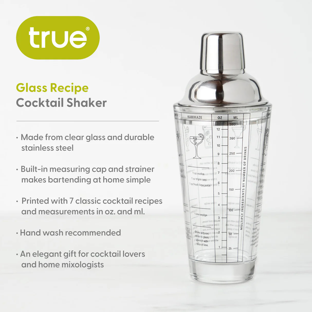 RECIPE GLASS SHAKER