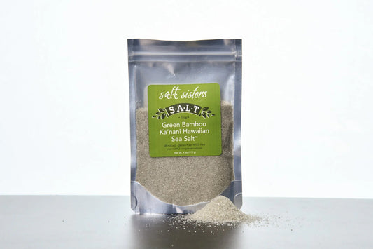 SALT SISTERS GREEN BAMBOO KA'NANI HAWAIIAN SEA SALT FINE 4 OZ