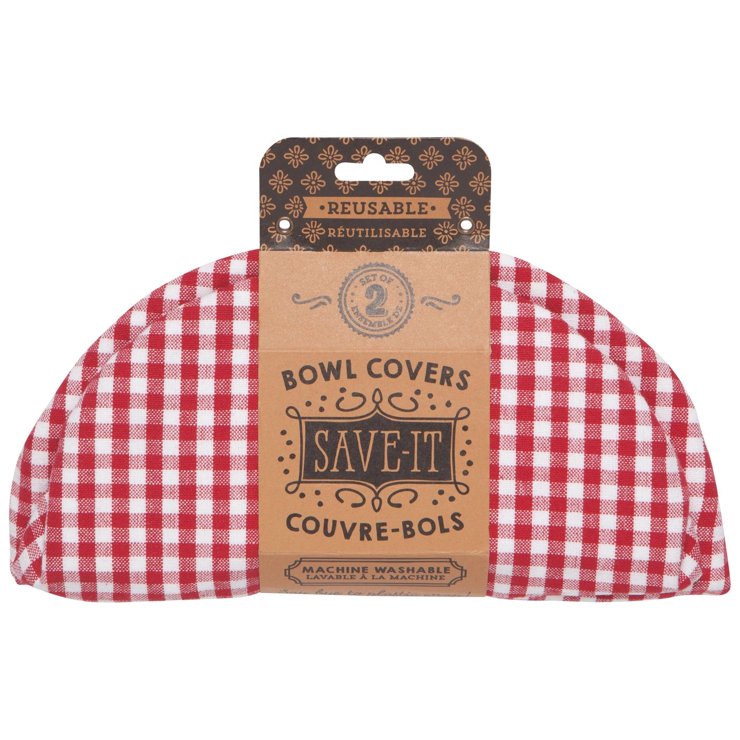 SAVE-IT BOWL COVERS GINGHAM S/2
