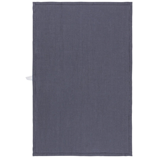 DISH TOWEL LINEN CHARCOAL HEMSTITCH