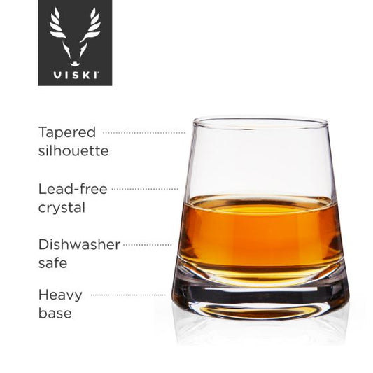 VISKI TAPERED WHISKEY GLASS 8oz