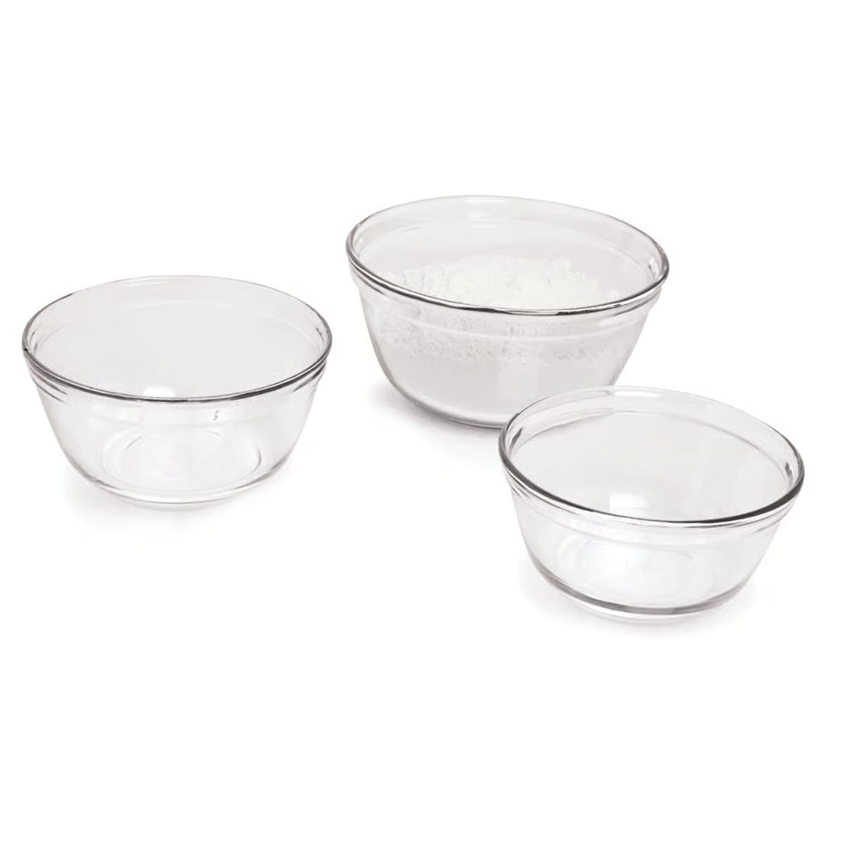 GLASS FOOD PREP BOWLS 3-PIECE SET